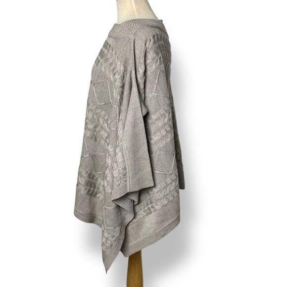 Filomena Fernandez Taupe Nude Knit Poncho Sleeves Off Shoulder One Size - Picture 4 of 9